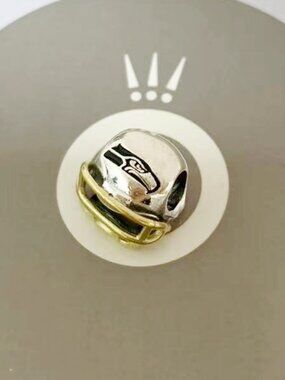 Pandora Seattle Seahawks Football Helmet Charm Pendant